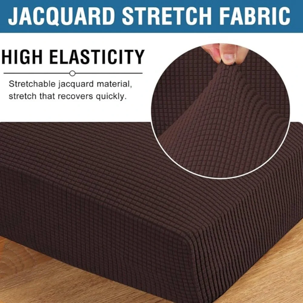 SOFA Covers Brown Stretch Waffle Pattern Water Resistant Set of 3