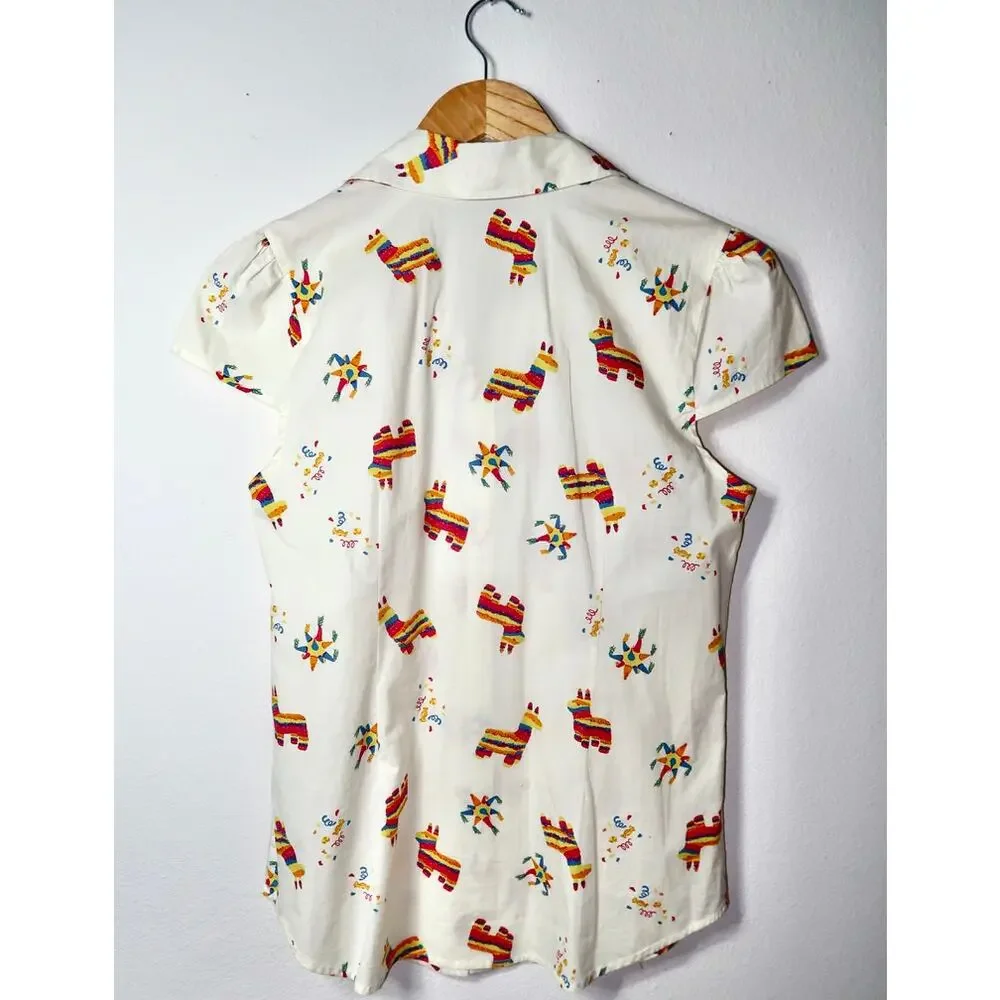 Anthropology Modcloth Piñata Button Front Top Small