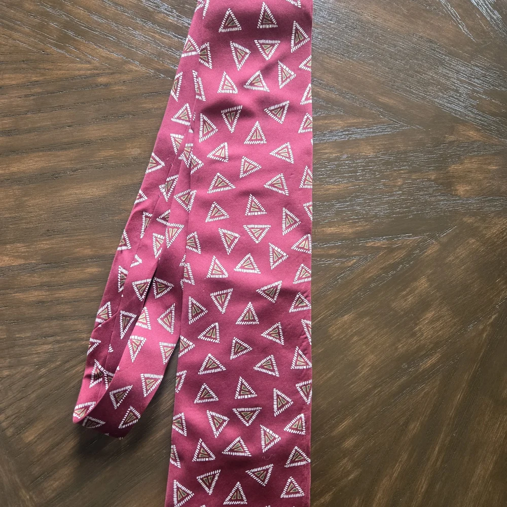 Dior Red Triangle Pattern Tie