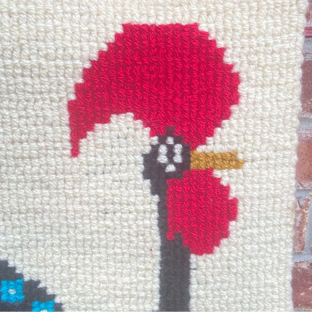 Vintage Portugal Rooster Textile Wall Hanging Folk Art