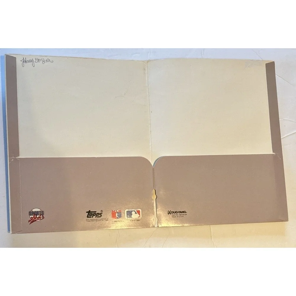 Topps 89 Oreal Hershiser dodgers Baseball Duo-Tang Paper Pocket Folder See Pic