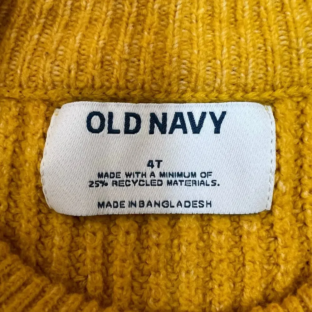 Old Navy Girls Sweater 4T Multi Colorblock Stripe Thick Knit Crewneck Pullover