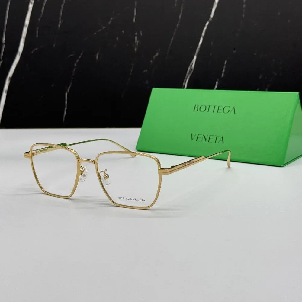 NEW BOTTEGA VENETA BV1015O 002 GOLD UNISEX EYEGLASSES BOTTEGA VENETA