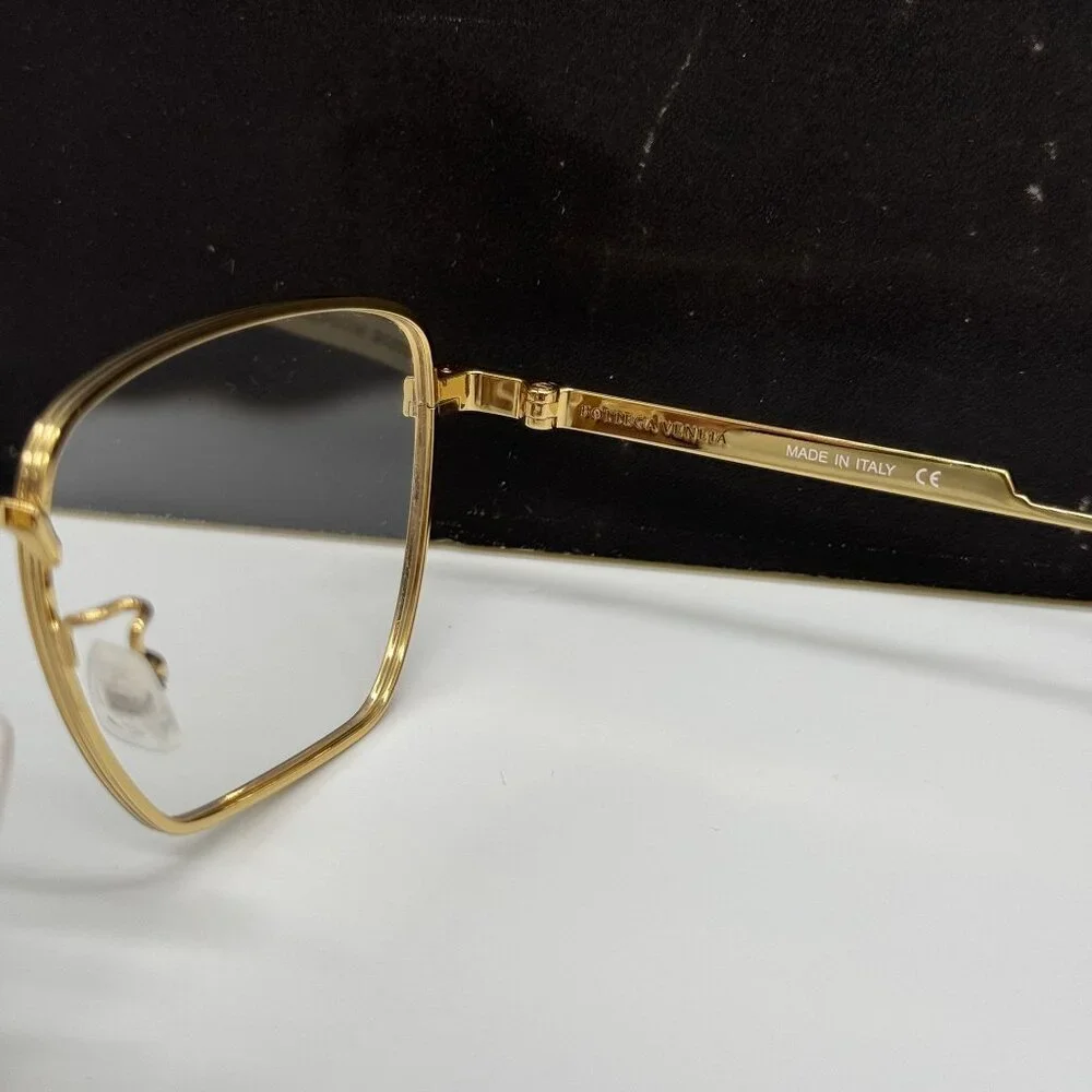 NEW BOTTEGA VENETA BV1015O 002 GOLD UNISEX EYEGLASSES BOTTEGA VENETA