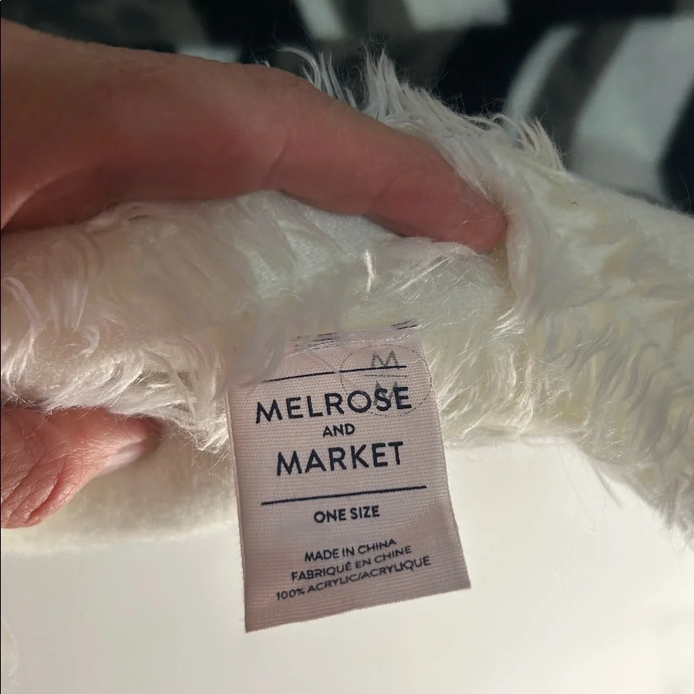 Melrose and Market soft fleece large scarf black, white, grey
