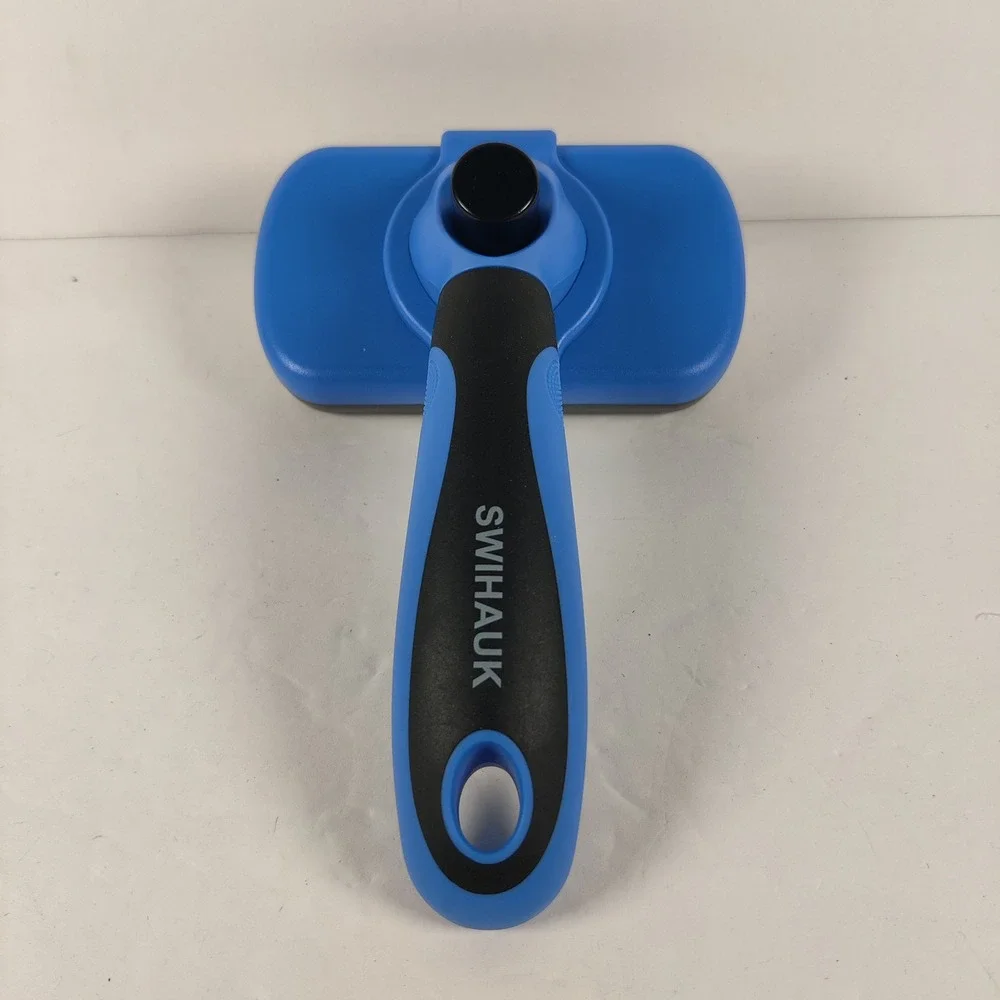 Swihauk Retractable Pet‎ Grooming Brush - Blue and Black (2c2)