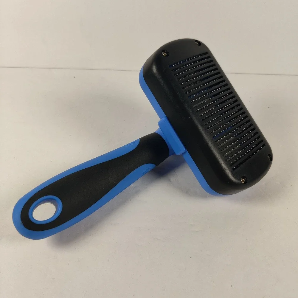 Swihauk Retractable Pet‎ Grooming Brush - Blue and Black (2c2)