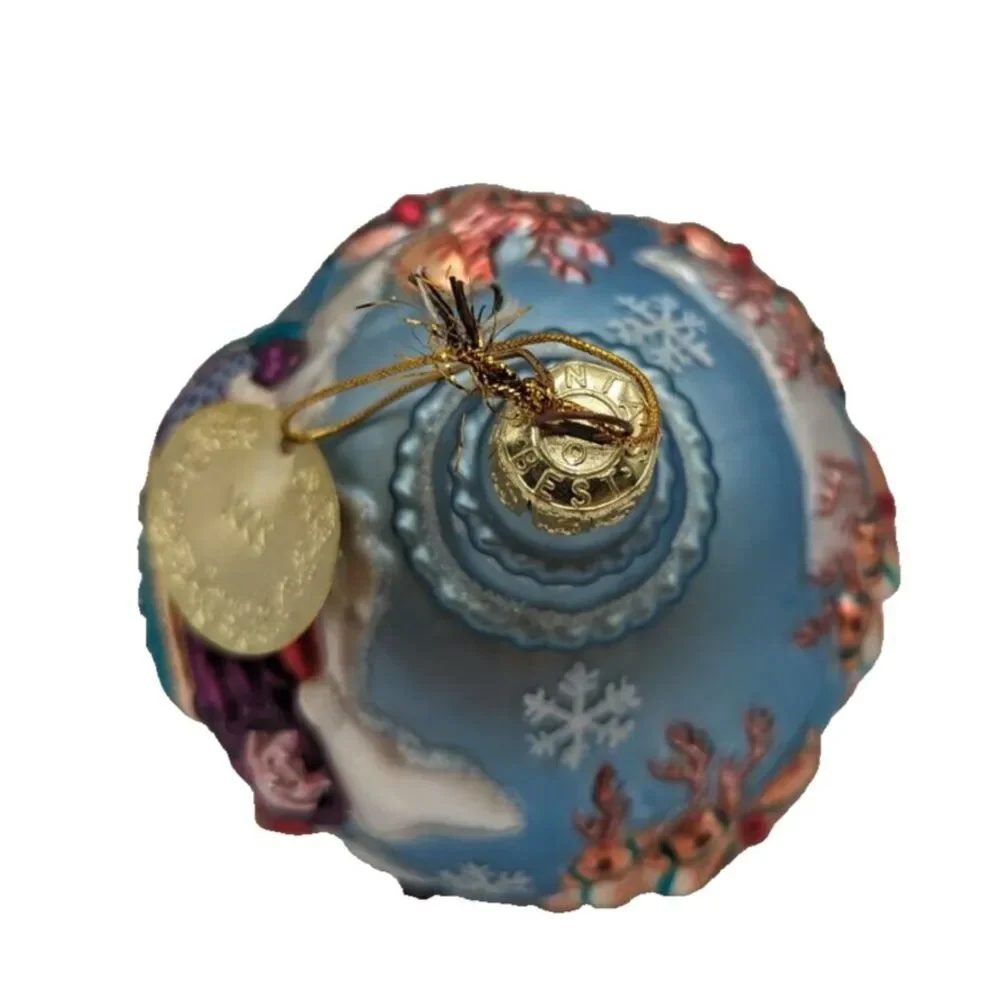 2001 Santa's Best European Blown Glass Christmas Ornament SANTA SLEIGH‎ RIDE