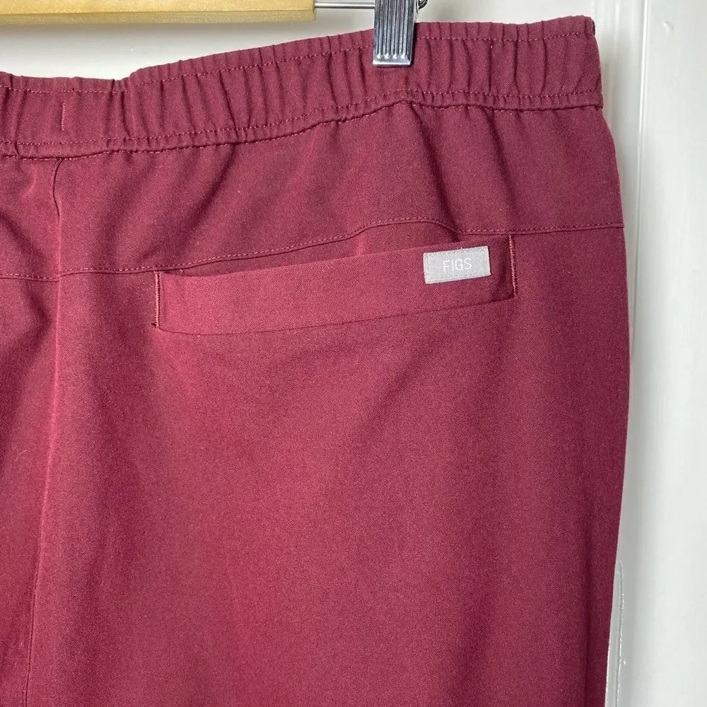 Figs | Men’s Tansen Jogger Scrub Pants Drawstring Waist Burgundy Sz XXL