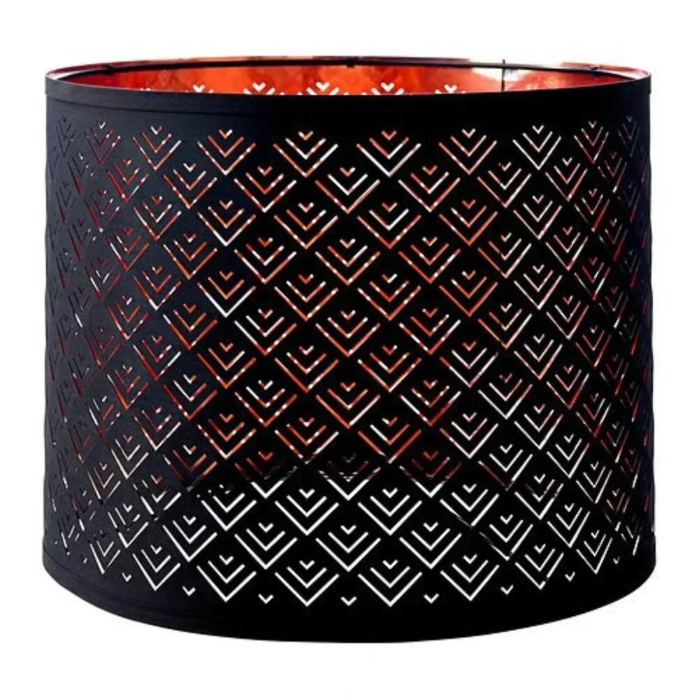Ikea NYMO 12” Lamp Shade Perforated Black Brass New 303.408.28