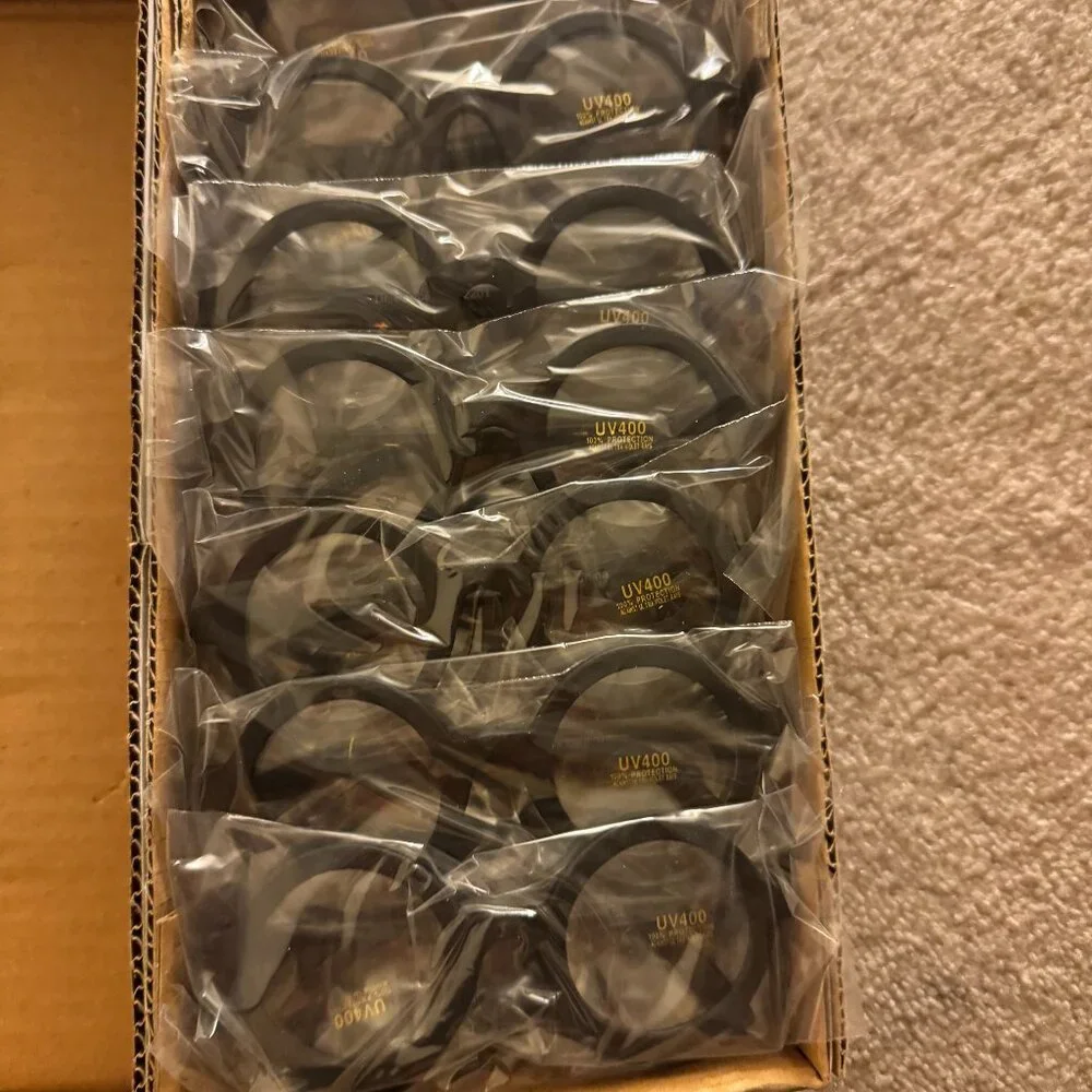 Harry Potter Black Round Glasses Halloween Costume Party Nerd Kids UV LOT - 12