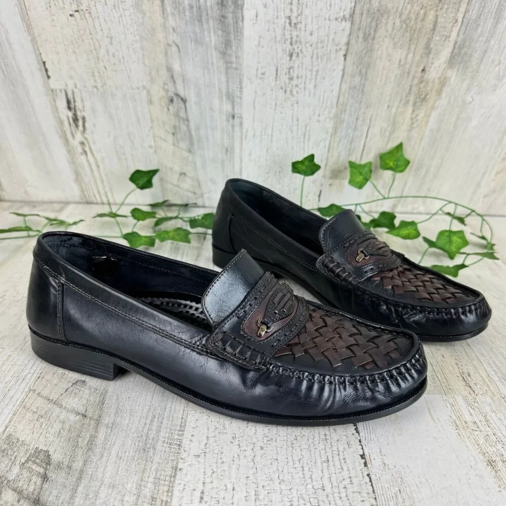Men's Italian Casual Loafer Slip On woven with tassel size 43