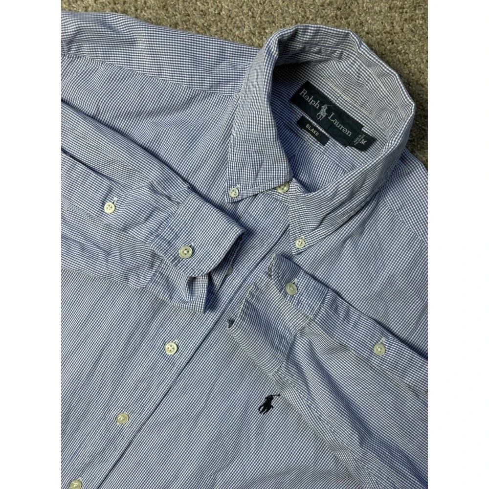 Polo Ralph Lauren Mens Blake Medium Long Sleeve Button Up Shirt Gingham Plaid