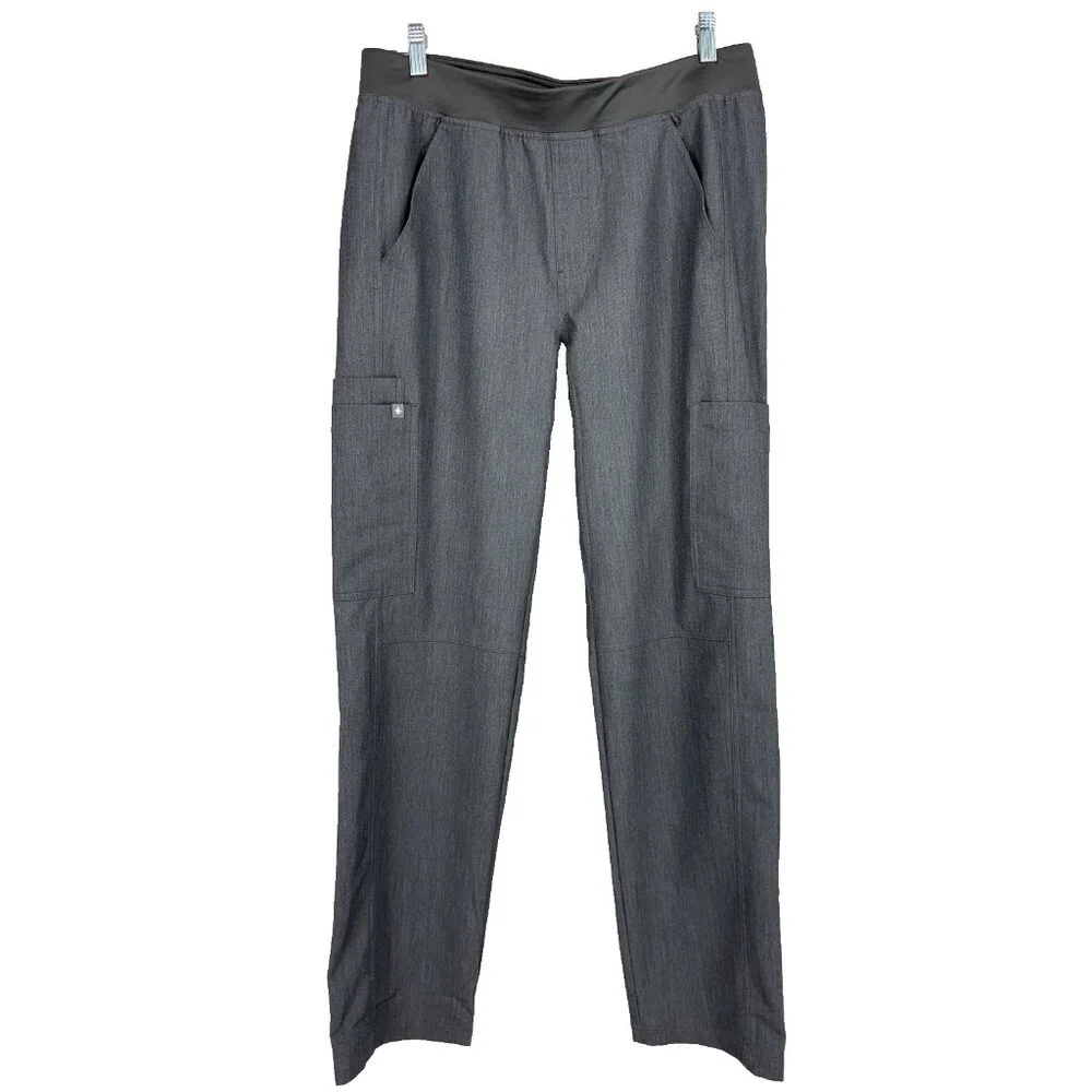 Figs Men M Axim Cargo Scrub Pants Heather Gray Drawstring Stretch Nurse Doctor