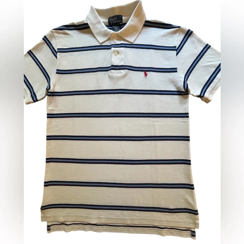 Polo by Ralph Lauren Kids White and Blue Striped Shirt