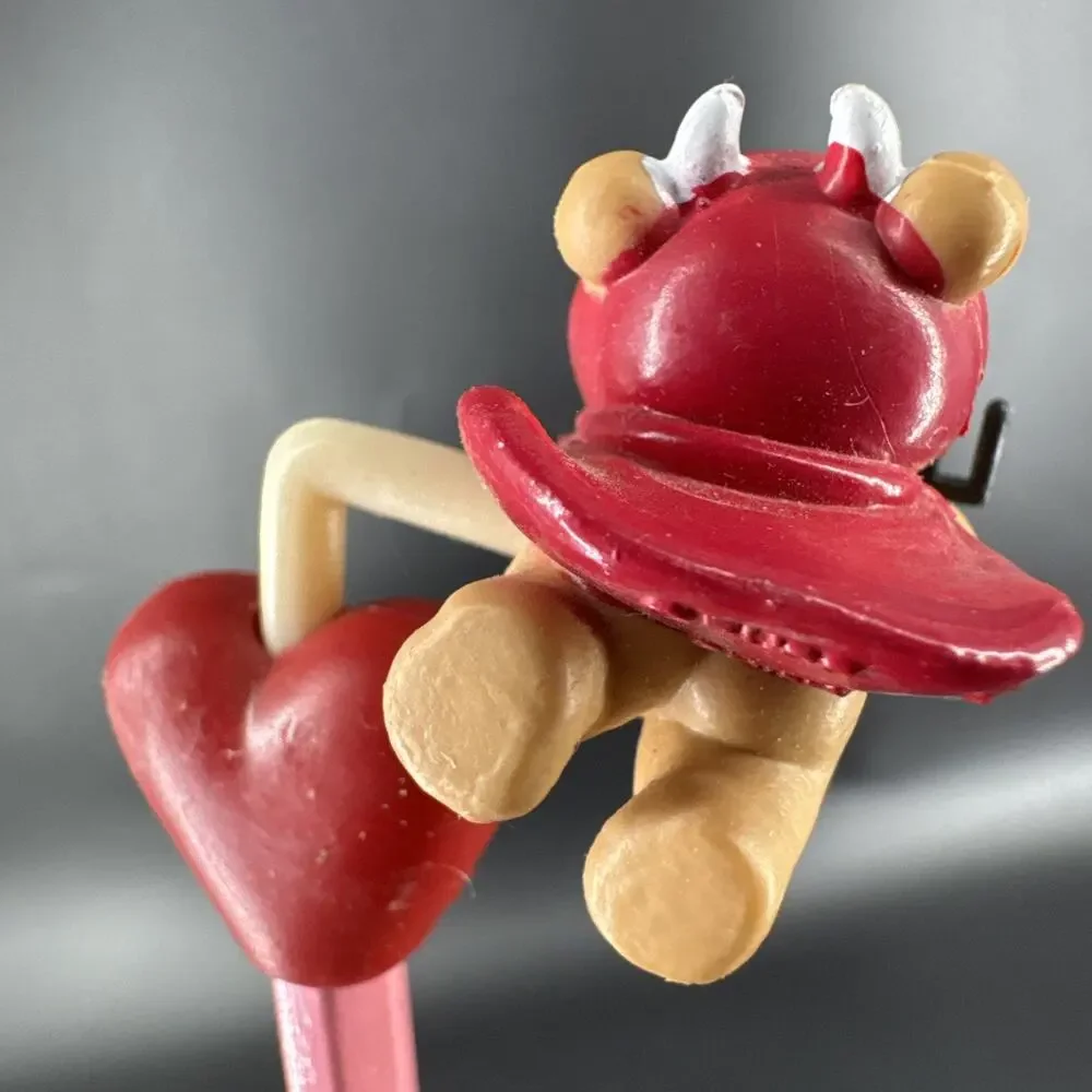 VTG RUSS Pink Pencil Teddy Topper Valentines Heart Devil, Hot Stuff Unsharpened