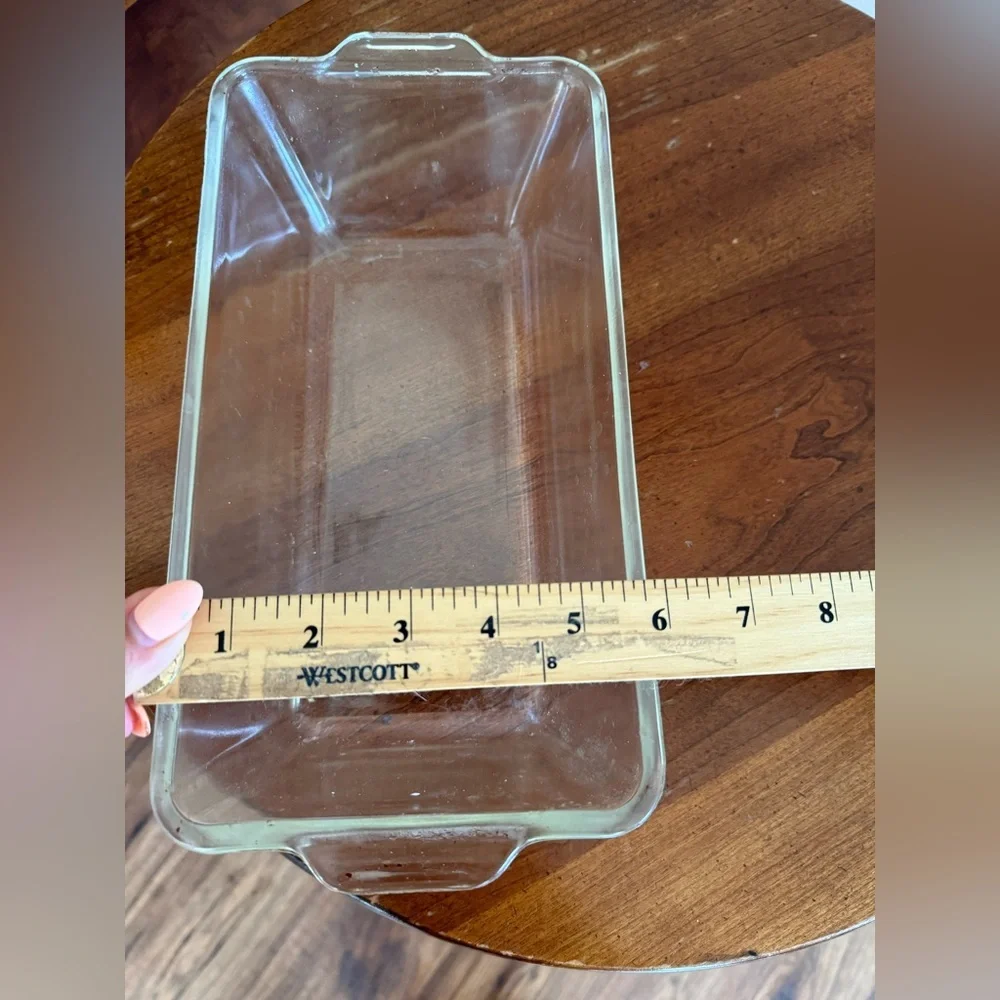 Vintage PYREX #214 Clear Glass Loaf Baking Dish 10.5 x 6 x 3