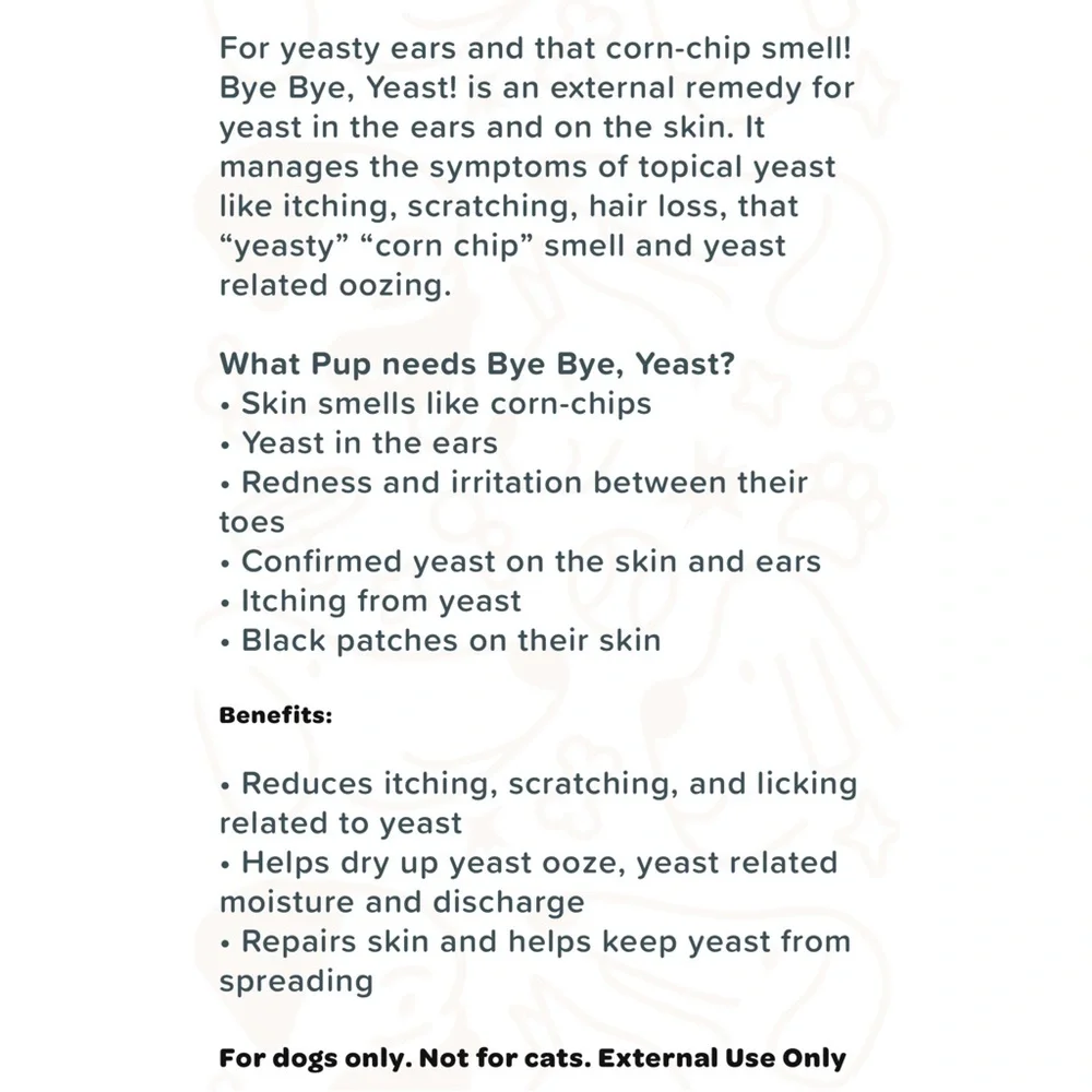 NEW Nonipup Dog Yeast Paw and Ear Serum