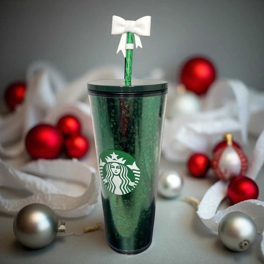 Starbucks 2019 Holiday Season Mercury Glitter Green Venti Tumbler 24 OZ