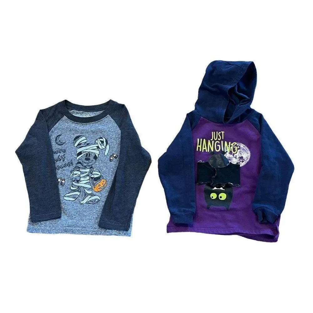 Disney and Little‎ Rebels Boys Halloween Shirts Long Sleeve Size 4
