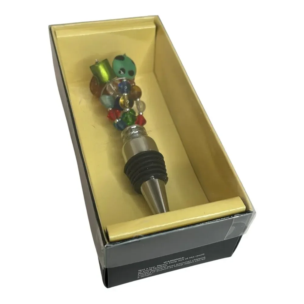 Colorful Art Glass Beads Bottle Stopper Bed Bath and Beyond NIB