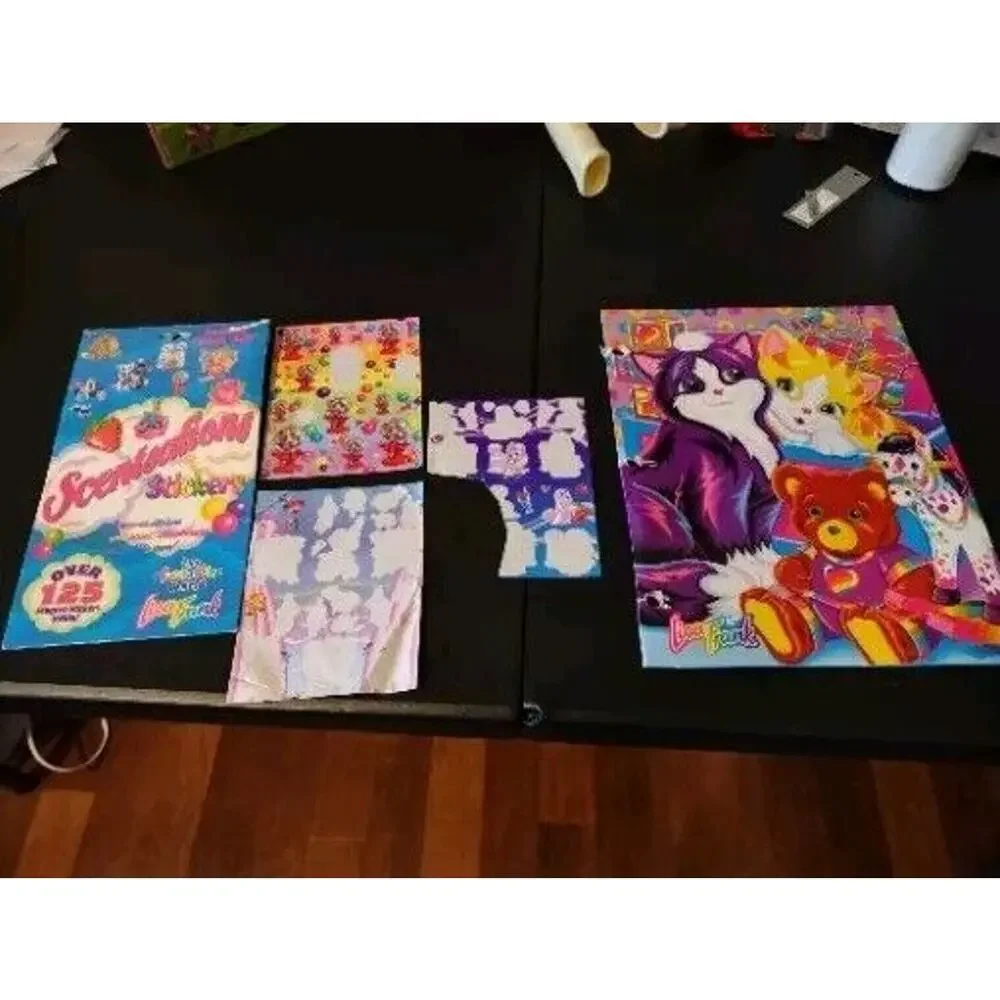 Vintage Lisa Frank Purrfect Playtime Kittens 2 Pocket Folder Scentsation Sticker