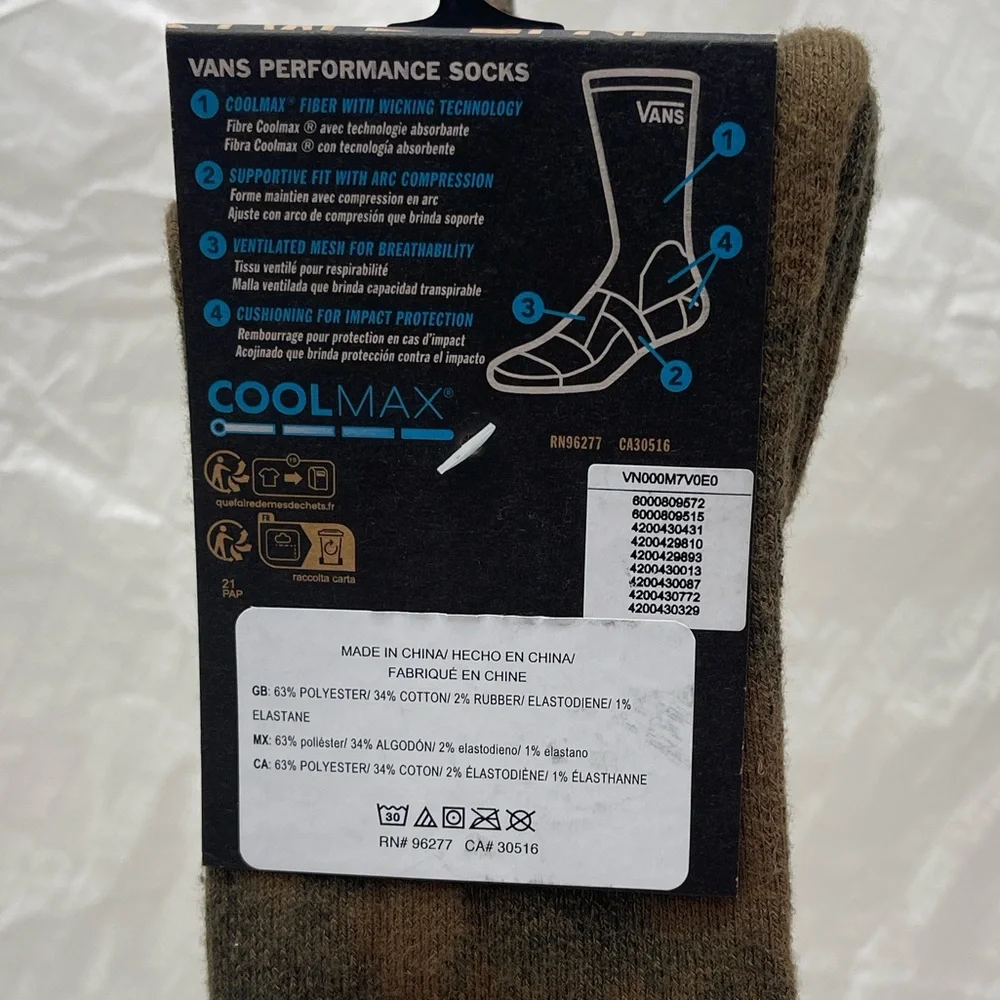 Vans socks features