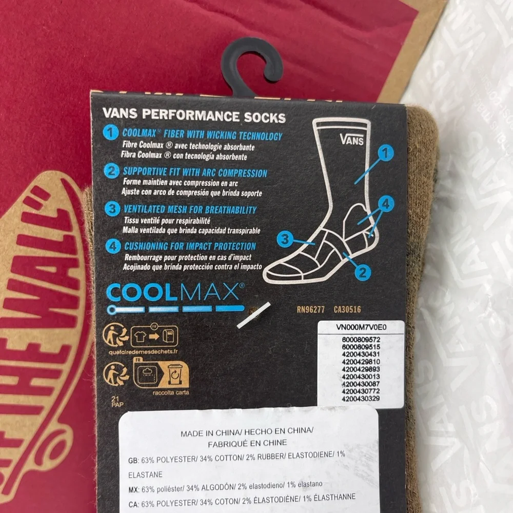 Vans socks features