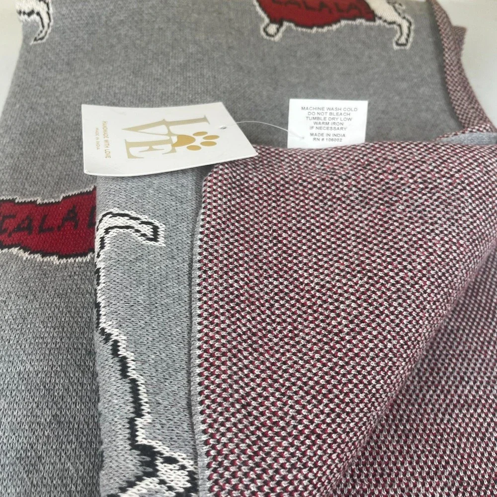 Love Sweater Knit Lalala Dachshunds 100% Cotton Throw Blanket 50x60 Red Doxies