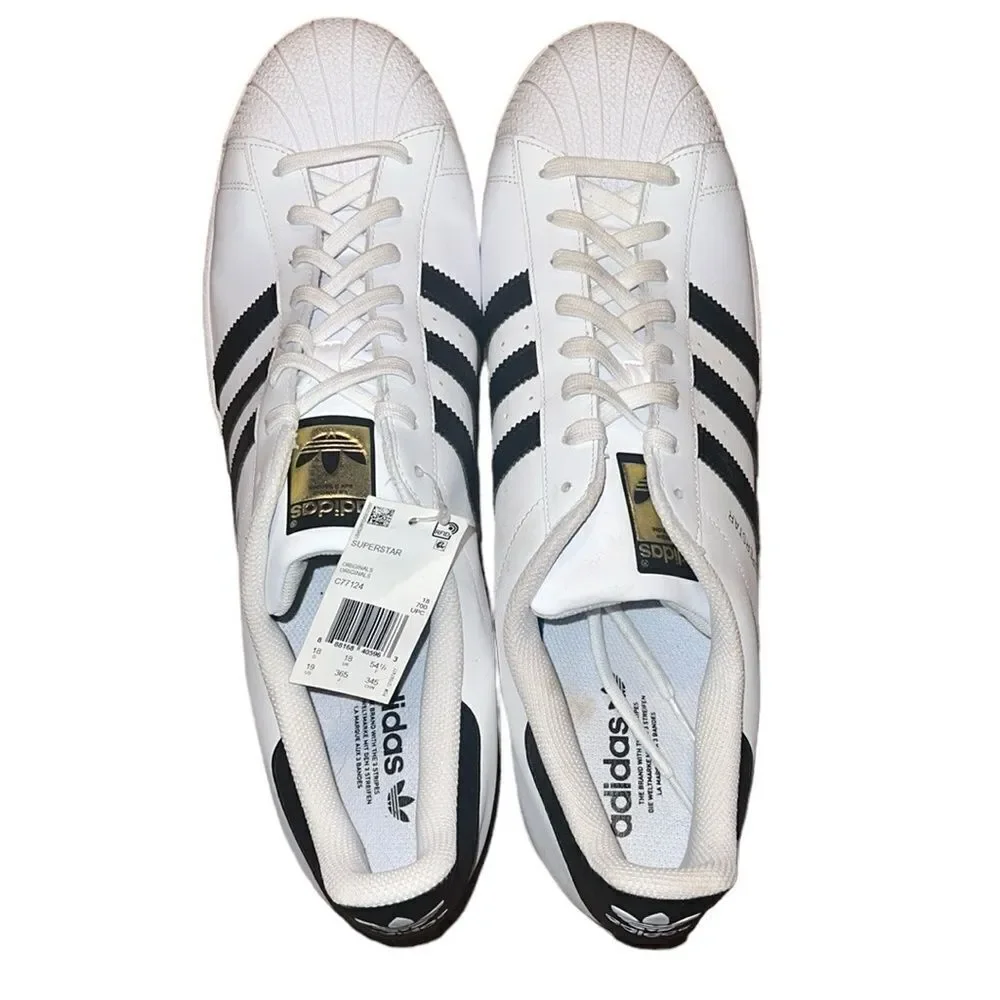 Adidas Originals Superstar Foundation in White and Black Size 19