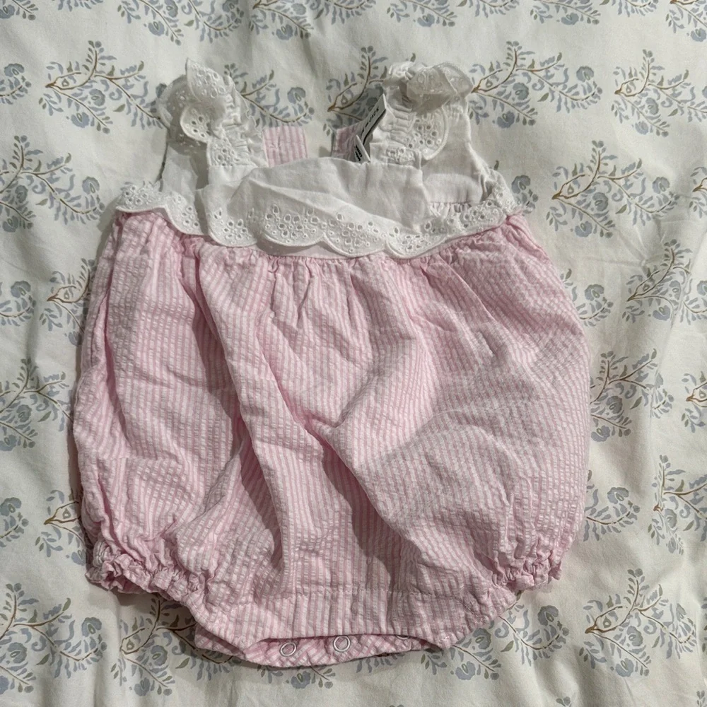 Janie and Jack Pink Striped Diaper Cover