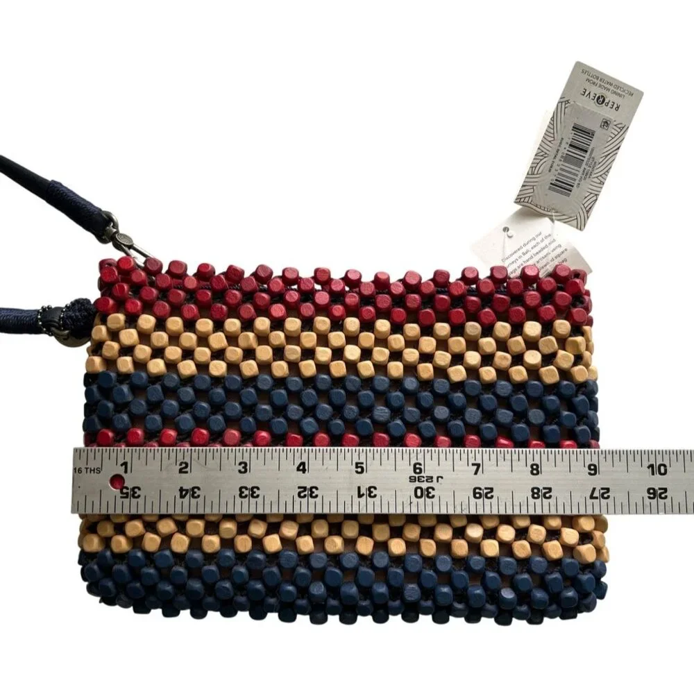 The Sak Hand Beaded Wristlet Clutch Bag Vegan Montana Collection