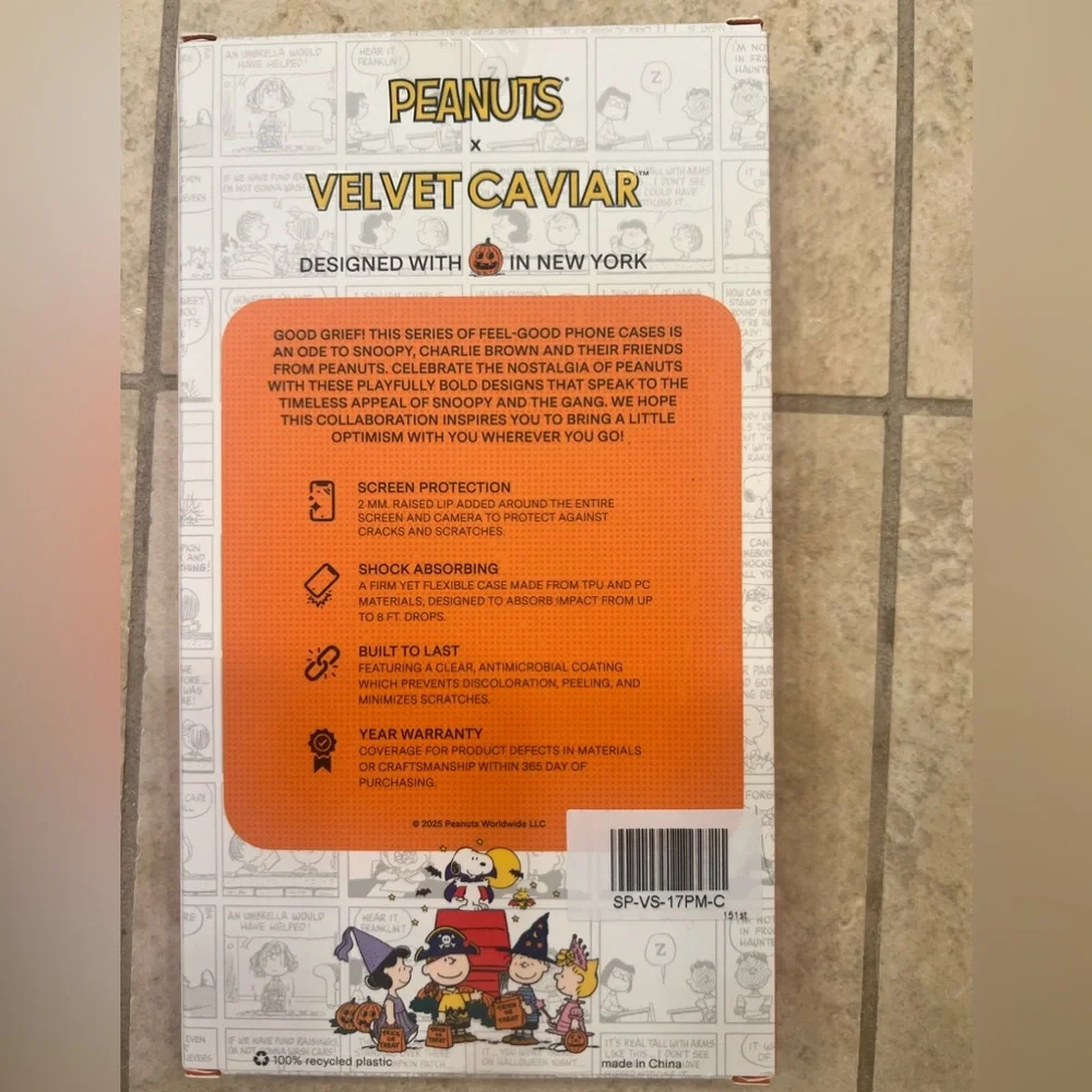 IPhone 17 PRO MAX CASE HALLOWEEN NWT Velvet Caviar Peanuts iPhone Case never use