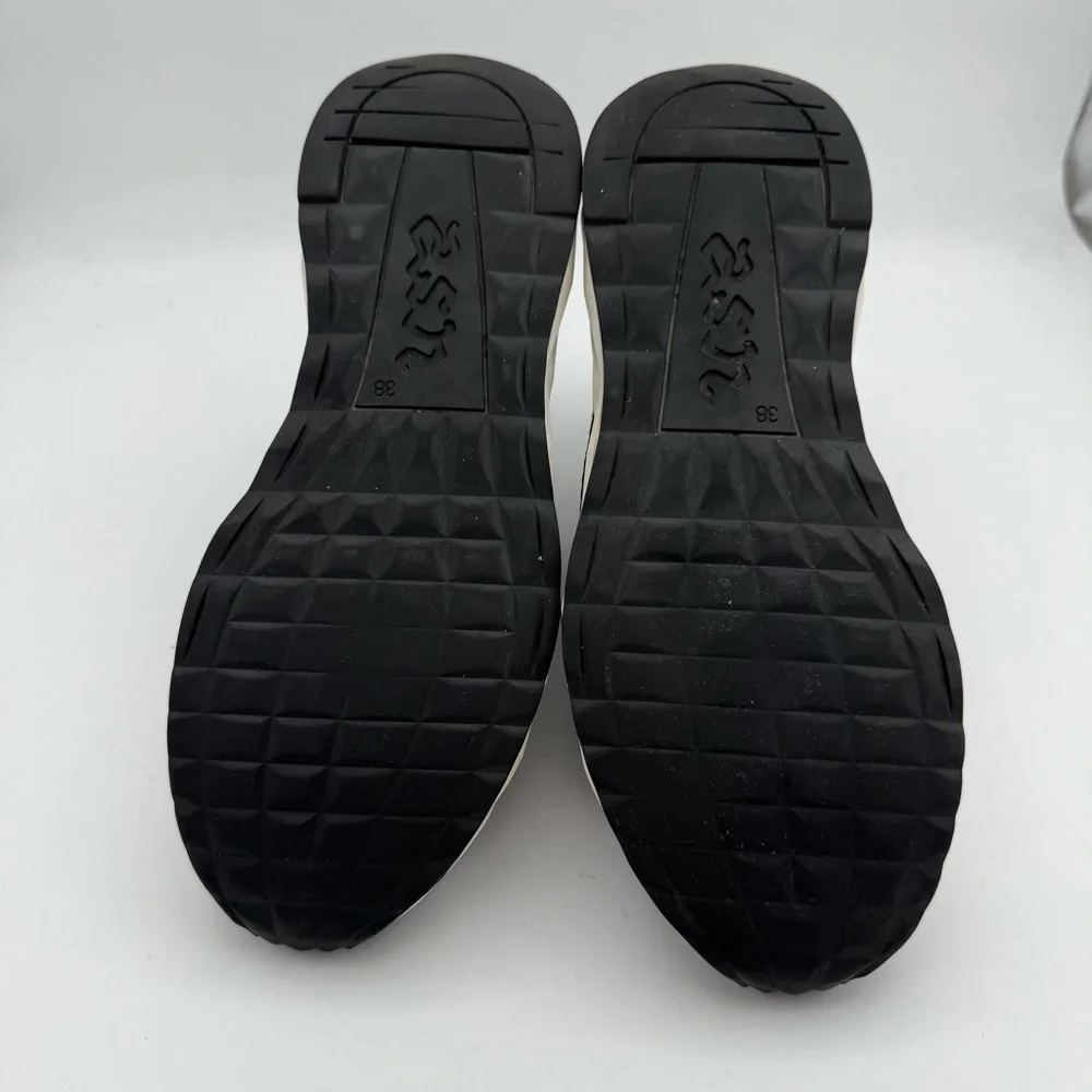 Ash - women’s Spot Trainers navy grey ribbed knit & leather slip on shoes 8 / 38