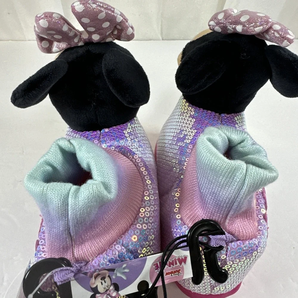 Disney Minnie Mouse Junior Girls 9-10 3D Pink Purple Sequin New