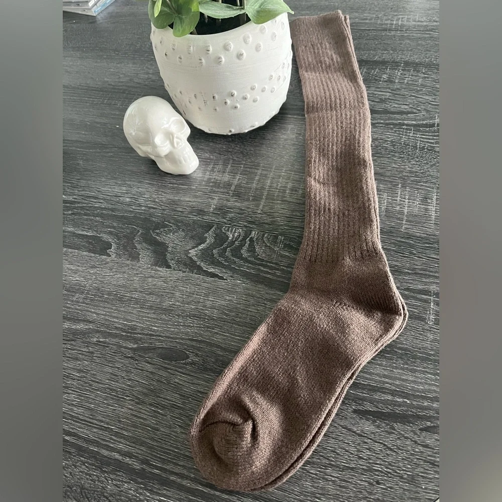 PLT Chocolate Slouchy Ribbed Sock