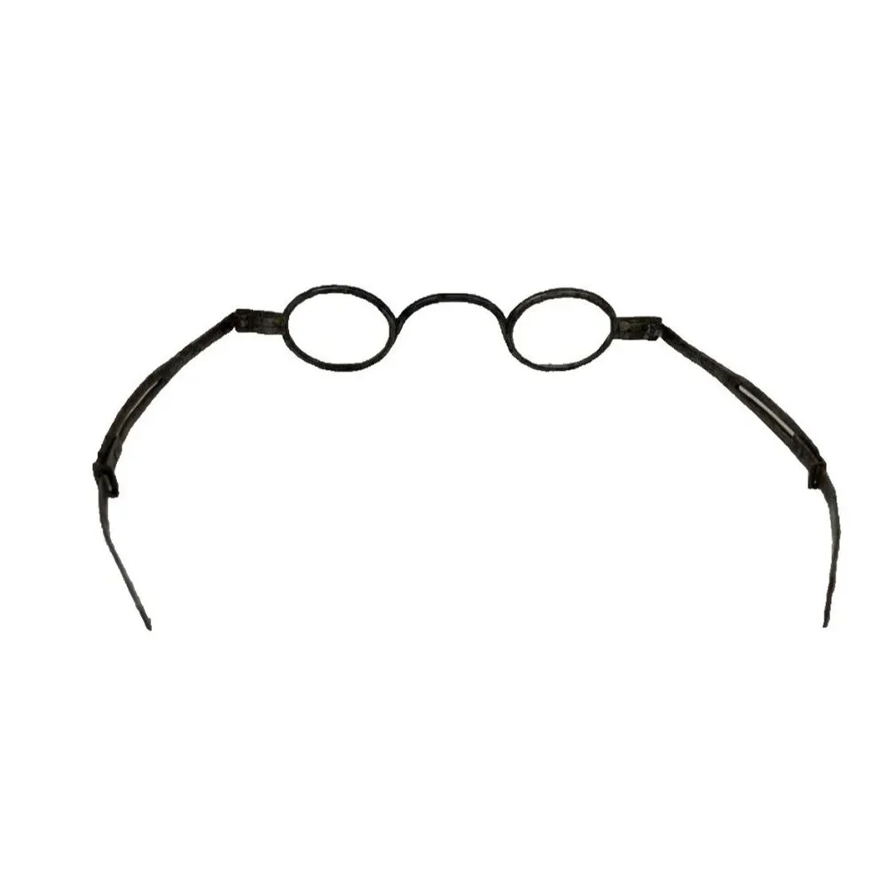 RARE 1800 Mens Round Spectacle eyeglasse w Case 18th 19th C 1780 - 1830 Dracula