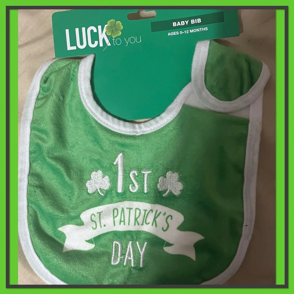 Green Baby Bib - St. Patrick's Day