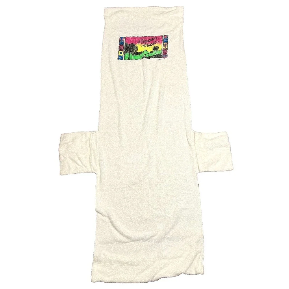VTG RARE HAWAIIAN TROPIC Beach Lounge Chair Cover Chaise Towel Cotton Pockets