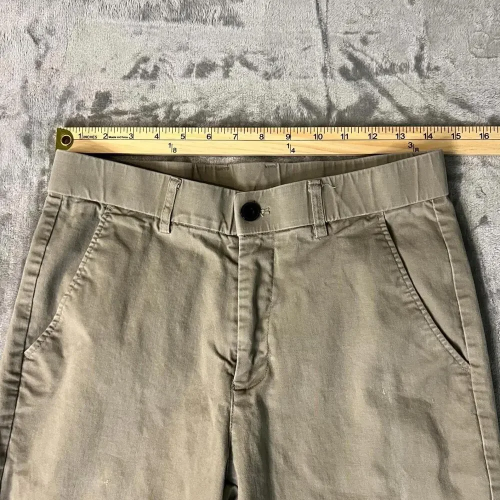 Plaid & Plain Junior Slim Fit Kaki Dress Pants Size 28W × 30L with Pockets
