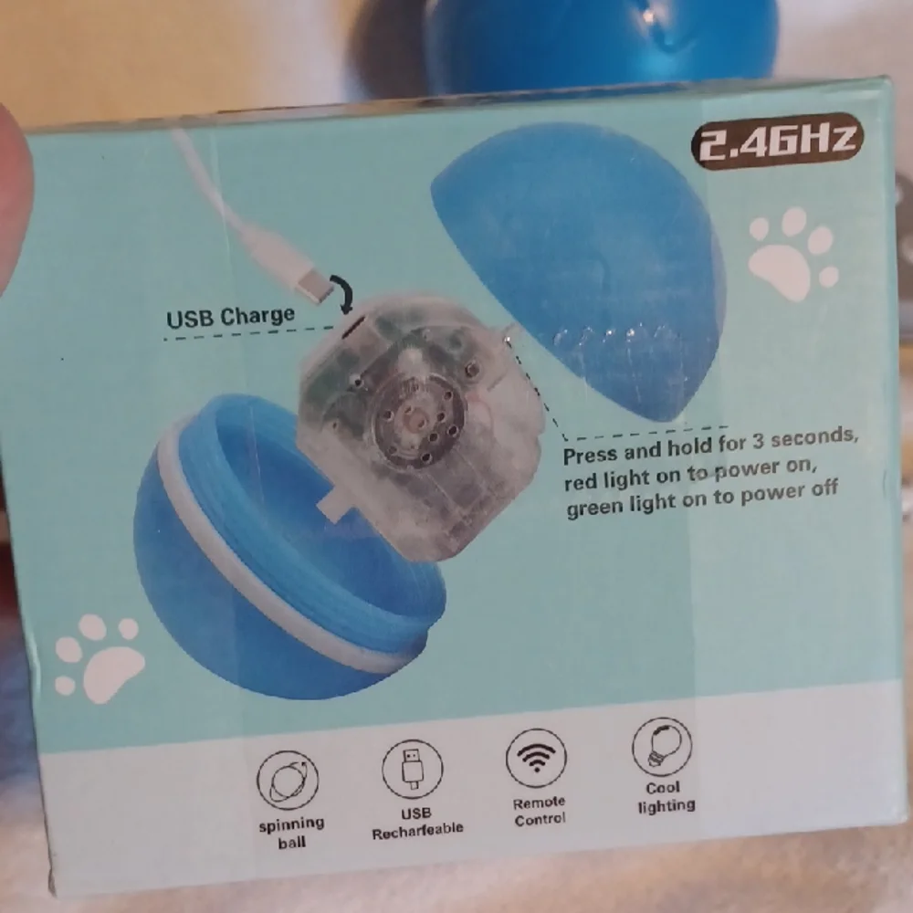 Interactive Dog Toy Ball - Blue, Rechargeable Remote Control Ball