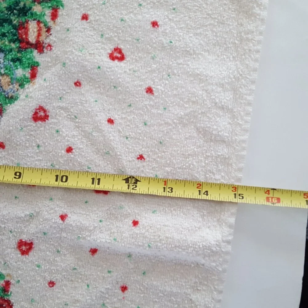 Holiday Kitchen Towel Christmas Tree Season's Greetings *AS IS*