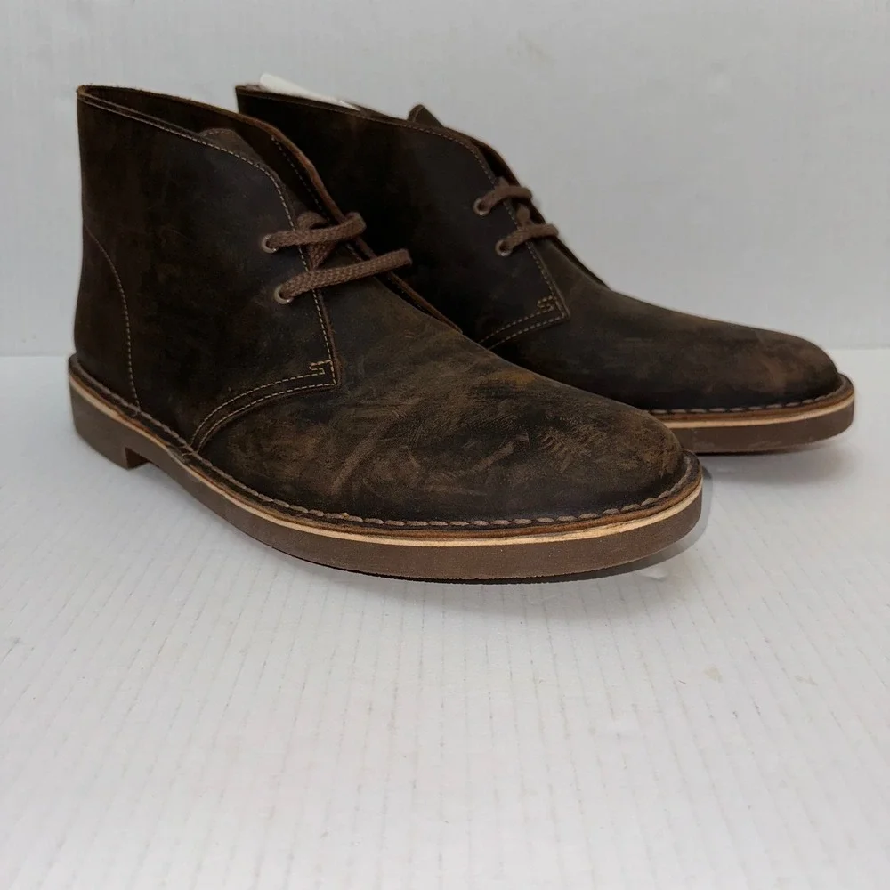 Clarks Desert Boots Mens 13 Bushacre 2 Ankle Brown Leather Lace Up Chukka Shoes