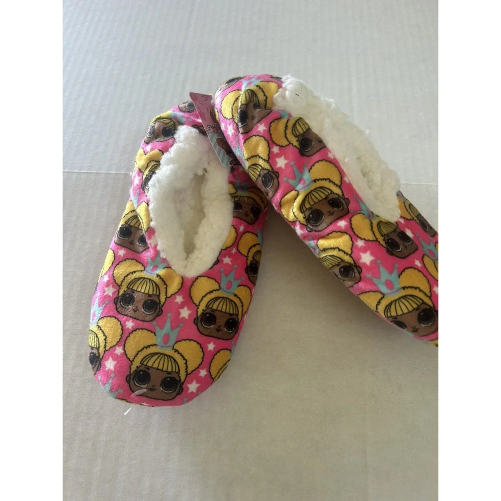 LOL SURPRISE BABBA Slippers‎ Fuzzy Sherpa S/M Shoe Size 8 - 13  New Pink