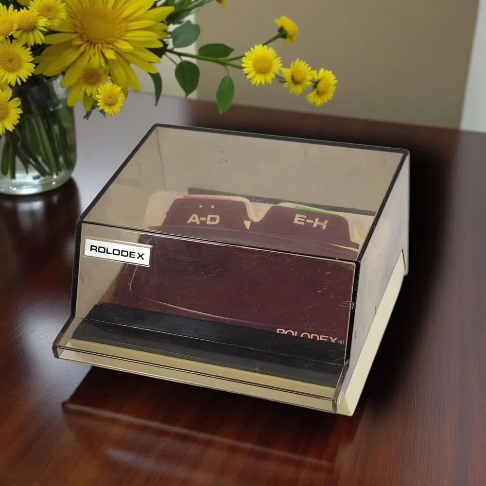 Vintage Rolodex Petite S-300C Covered Card File w/ A–Z Tabs & Blank Cards USA