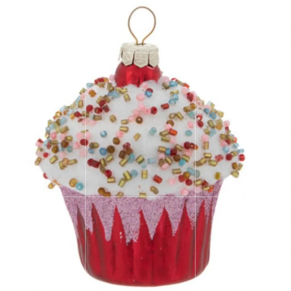 Christmas Cupcakes Large Bead Christmas Garland Hand Crafted