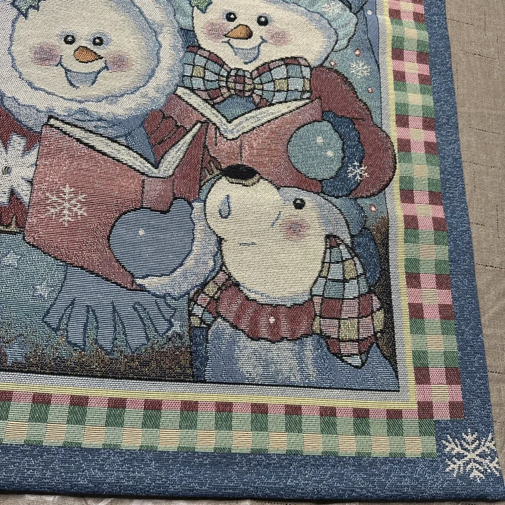 House Of Lloyd Snowmen & Dog Christmas Caroling Tapestry Wall Hanging 2011