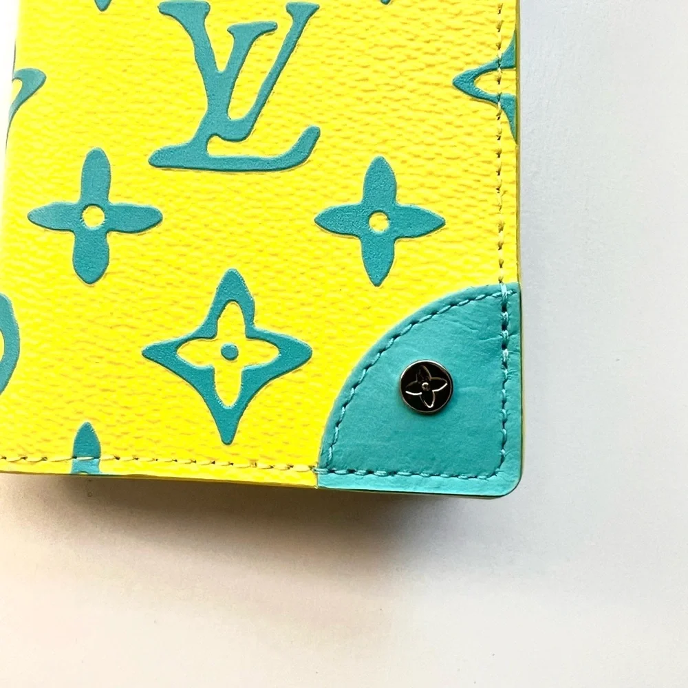 🔥 LOUIS VUITTON Pocket Organizer in bright yellow and blue.