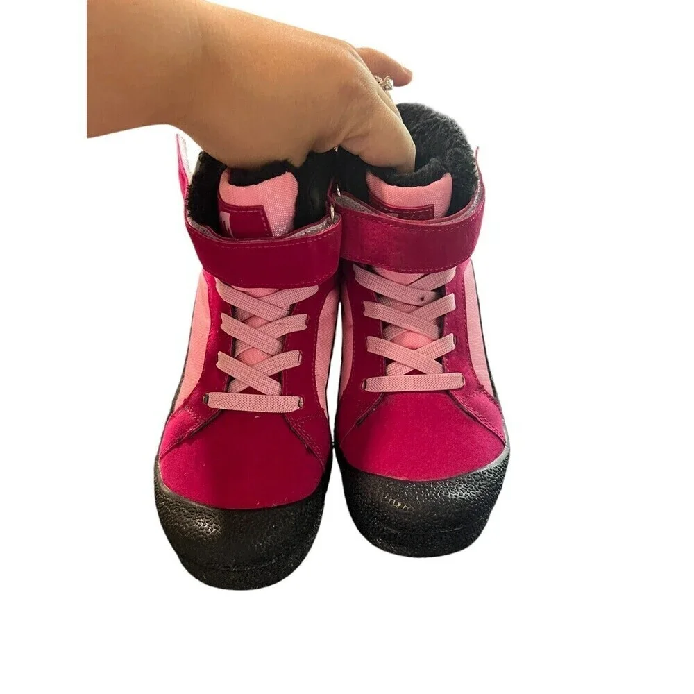 Girl's Quick Shark Pink Black Snow Boot Work Boot Black Big Kid Sz Eu 33 US 1.5