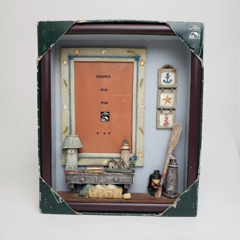 Vintage nautical picture frame shadow box
